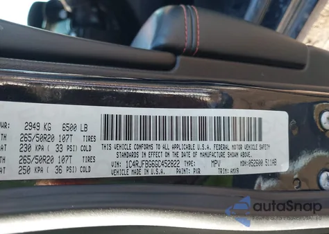 2016 Jeep Grand Cherokee Limited 75Th Anniversary z USA, uszkodzony, nr VIN 1C4RJFBG6GC452822